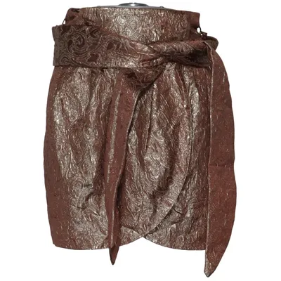 Wrap skirt (Gold) from Mango Moments Acetate, Cotton, Metallic fiber
