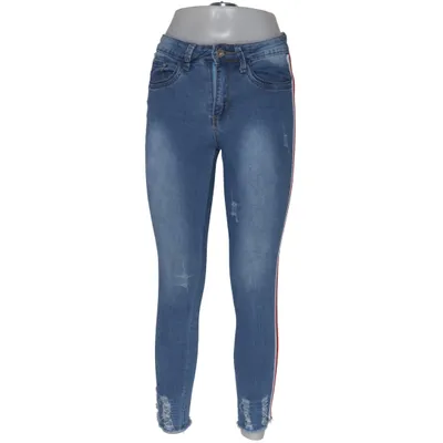 Jeans (Blå, Rød, Hvid) fra Girl Vivi Bomuld, Elastan, Polyester