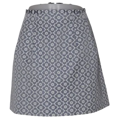 Skirt (Blue, White) from Oasis Cotton, Polyester