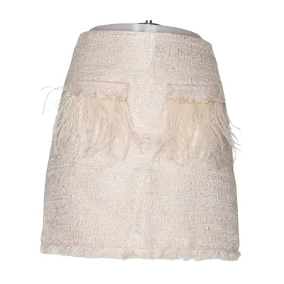 Nederdel (Beige, Pink) fra Zara Basic Collection Fjer, Polyester