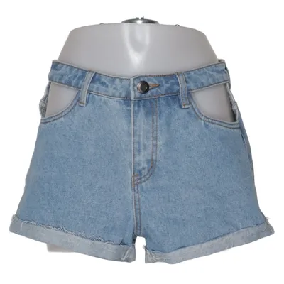 Jeans Shorts (Blau) von Boohoo Denim Baumwolle