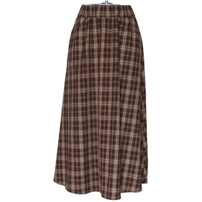 Maxi rok (Bruin, Beige) van Nümph Elastaan, Polyester, Viscose