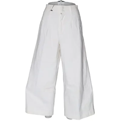 Pantalon (Blanc) de Uniqlo Coton, Élasthane, Polyester