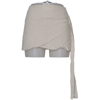 Wrap skirt (Beige) from Boohoo Linen, Viscose