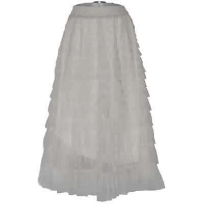 Tulle skirt (White) from Remix Elastane, Polyester