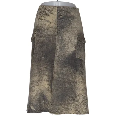 Leather skirt (Gray, Beige) from vera pelle