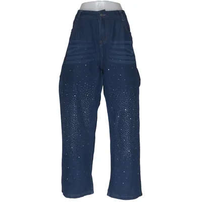 Jeans (Blå, Silverfärgad) Bomull, Polyester
