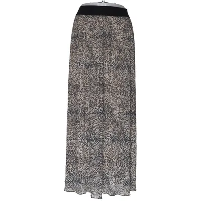 Jupe (Beige, Noir) de Norah Élasthane, Polyester, Viscose