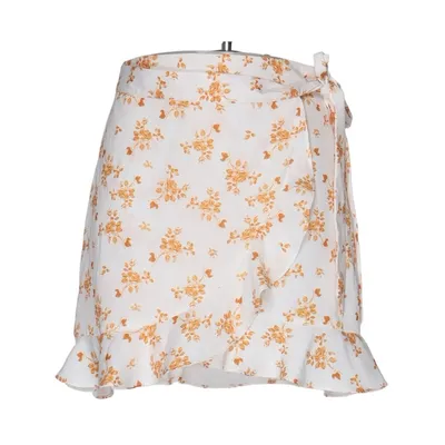 Wickelrock (Weiß, Orange) von Anika Teller x NA-KD Polyester