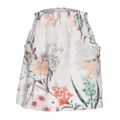 Skirt (White, Multicolored) from BSB Collection Elastane, Linen, Polyester, Viscose
