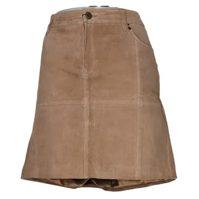 Läderkjol (Brun) från Heritage Polyester, Mocka