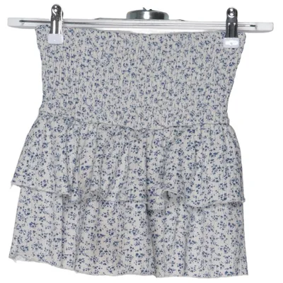 Skirt (White, Blue) from Zara Elastane, Polyester