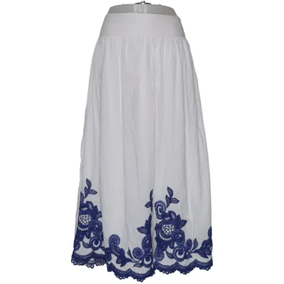 Maxirock (Weiß, Blau) von Zara Baumwolle, Polyester