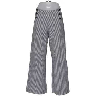Pantalon patte d'éléphant (Bleu, Blanc) de Flash Coton