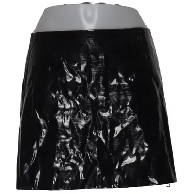 Vinyl skirt (Black) from Forever 21 Contemporary Polyester, Polyurethane