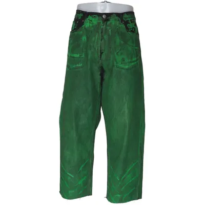 Spijkerbroek (Galaxy Loose Green Coatedjeans) van Weekday Katoen