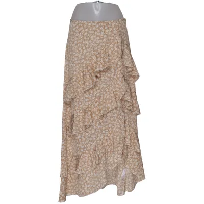 Slå om-nederdel (Beige, Hvid) fra SBetro Polyester