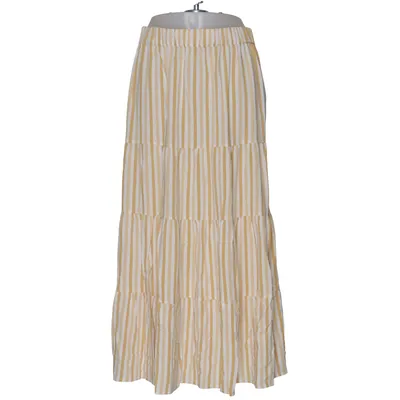 Långkjol (Gul, Vit) från Gina Tricot Viskos
