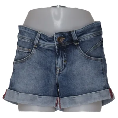 Denim shorts (Blauw) van Cross Katoen, Elastaan