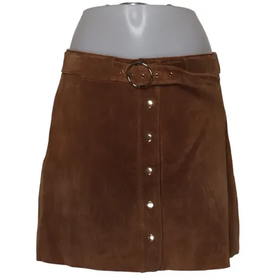 Läderkjol (Brun) från Zara Woman Skinn