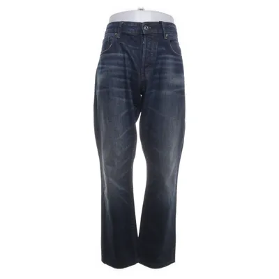 Jeans (Blue) from Raw Organic cotton, Polyester, Leather