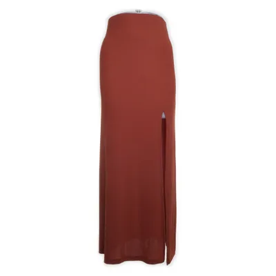 Maxi rok (Bruin) van Gina Tricot Elastaan, Polyester