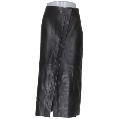 Jupe en cuir (Noir) de Massimo Dutti Cuir, Polyester