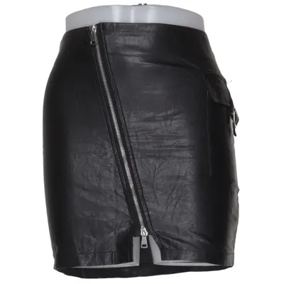 Kjol (Faux Leather Zip Skirt) från Linn Ahlborg x Rebecca Stella Bomull, Polyuretan