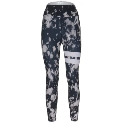 Sportleggings (Zwart, Wit) van Stronger Elastaan, Gerecycled polyester