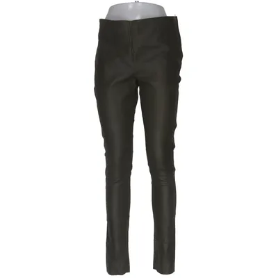 Leren broek (Groen) van Utzon Katoen, Elastaan, Leer
