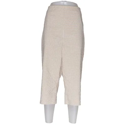 Pantacourt (Beige, Blanc) de B'Chic Élasthane, Polyester, Viscose