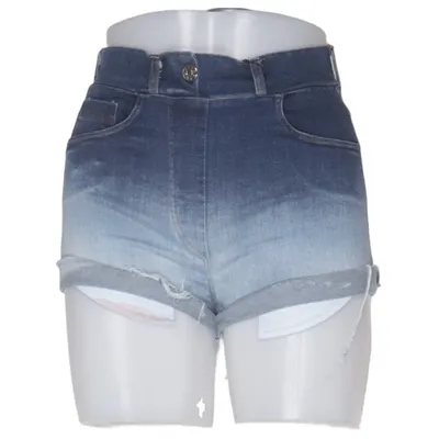 Short en jean (Bleu) de Chiara Coton, Élasthane