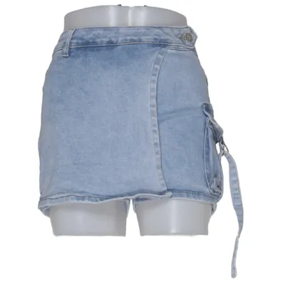 Jeanskjol (Blå) från Vs. Miss Bomull, Elastan, Polyester, Viskos