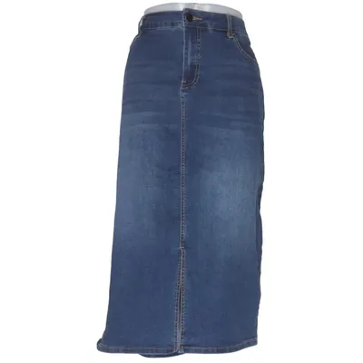 Jupe en jean (Bleu) de Zizzi Coton, Élasthane, Polyester