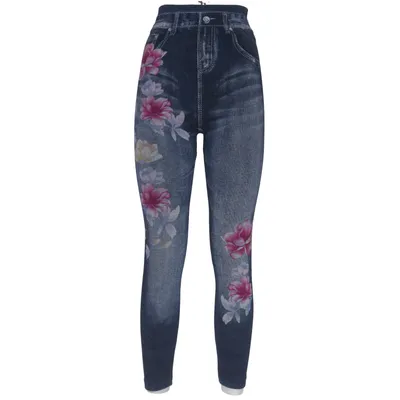 Treggings (Blue, Multicolored) from Dress Like Marie Elastane, Polyester, Viscose