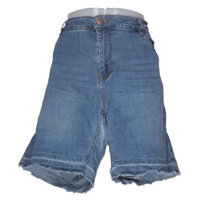Denim shorts (Blauw) van Zizzi Katoen, Elastaan, Polyester