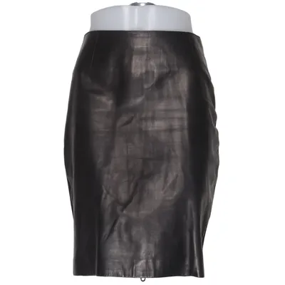 Leather skirt (Gray) from Fall Winter Spring Summer Cotton, Elastane, Leather, Polyamide