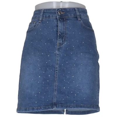 Denim skirt (Blue) from My Tina's Cotton, Elastane, Polyester