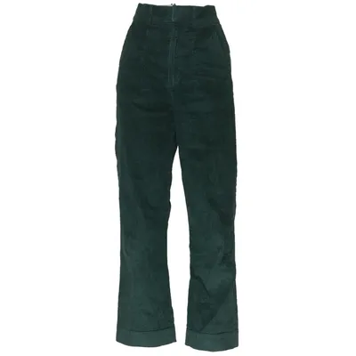 Corduroy broek (Groen) van Dedicated Katoen, Elastaan