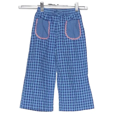 Pantalon patte d'éléphant (Bleu, Rose) de Zara Coton, Polyester