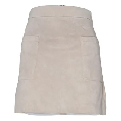 Lædernederdel (Beige) fra Mango Læder, Polyester