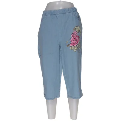 Dreiviertelhose (Blau) von Denim & Co Baumwolle, Elasthan, Polyester