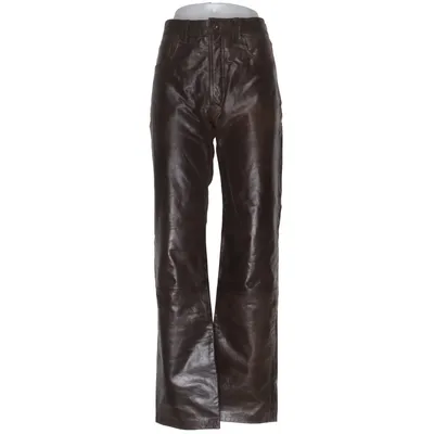Leren broek (Bruin) van Montgomery Acetaat, Leer