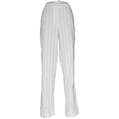Pantalon patte d'éléphant (Blanc, Noir) de Tibi Élasthane, Lin, Polyester
