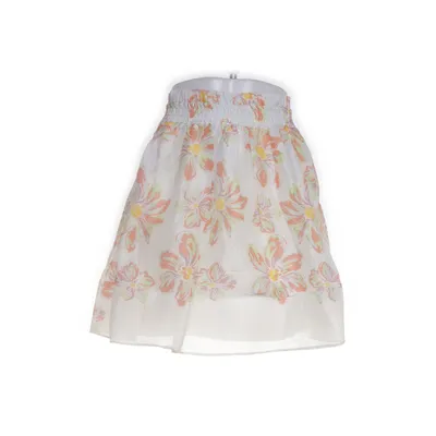 Kjol (Vit, Flerfärgad) från By Malina Linne, Silke, Viskos