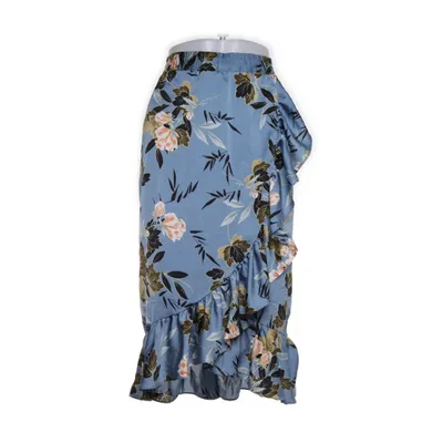 Kjol (Blå, Flerfärgad) från Ichi Polyester