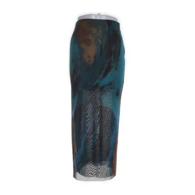 Jupe longue (Bleu, Multicolore) de Zara