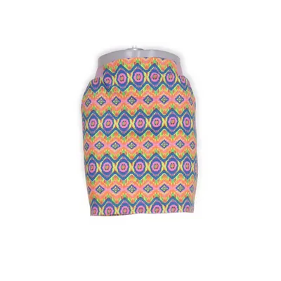 Nederdel (Flerfarvet) fra Pink Studio Bomuld, Elastan, Polyester
