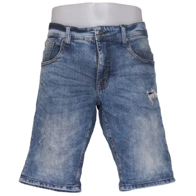 Denim shorts (Blauw) van Shine Original Katoen, Elastaan