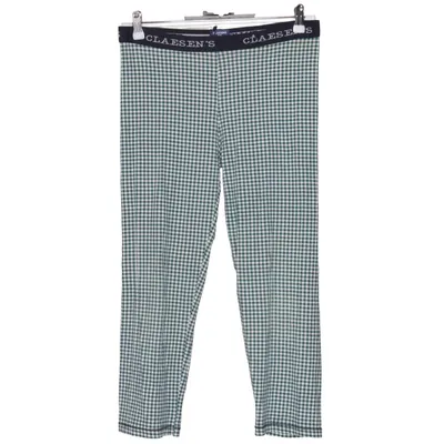 Pyjamasbyxor (Grön, Vit) från Claesen's Bomull, Elastan